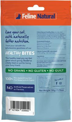 Show full view: Feline Natural Lamb Healthy Bites Grain-Free Freeze-Dried Cat Treats, 1.76-oz bag slide 3 of 10