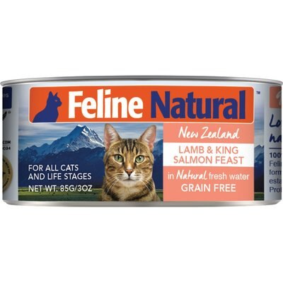 Feline Natural Feline Natural Lamb & King Salmon Feast Grain-Free Canned Cat Food, 3-oz, case of 24