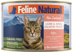 Feline Natural Lamb & King Salmon Feast Grain-Free Canned Cat Food, 6-oz, case of 12