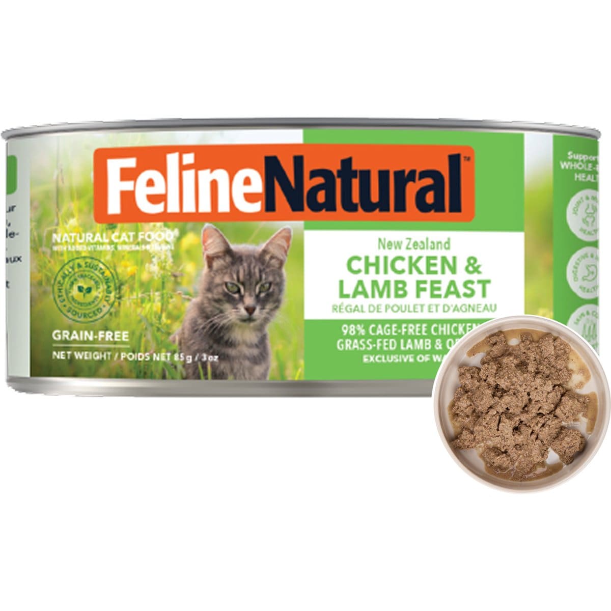 Feline Natural Chicken & Lamb Feast Canned Cat Food, 3-oz, case of 24