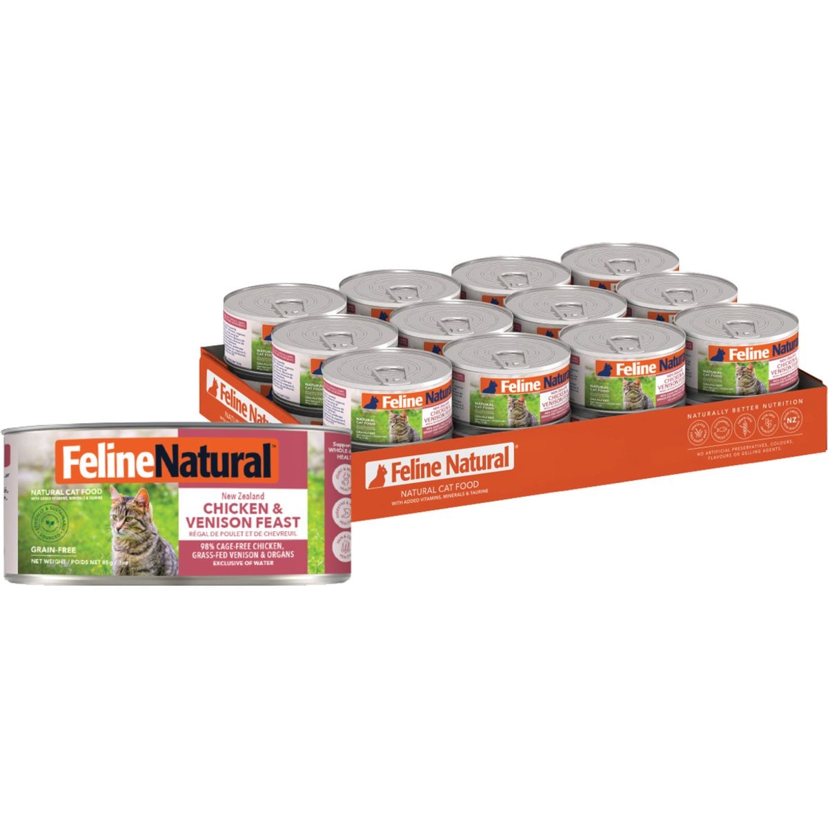Feline Natural Chicken & Venison Feast Canned Cat Food, 3-oz, 24 ct