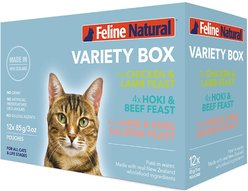 Feline Natural Variety Pack Grain-Free Wet Cat Food, 3-oz pouch, case of 12