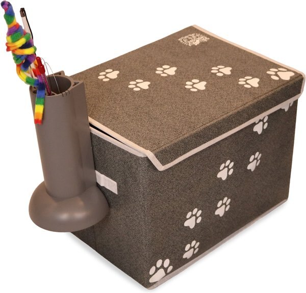 Feline Ruff Cat Teaser Wand Holder Storage Organizer, Gray
