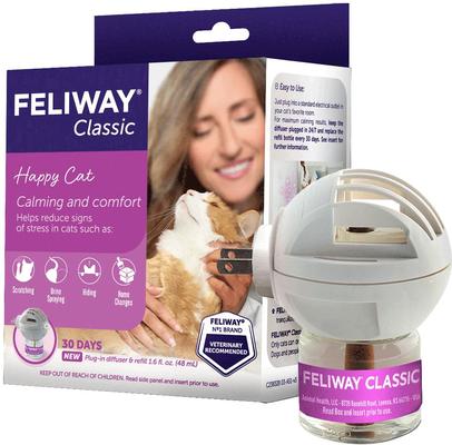 Show full view: Feliway Classic 30 Day Starter Kit Calming Diffuser for Cats + Classic Calming Diffuser Refill, 30 day, 1 count slide 2 of 10