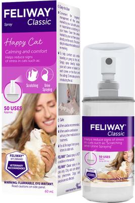 Show full view: Feliway MultiCat 30 Day Starter Kit Plug-In Diffuser & Refill, 48-mL & Feliway Travel Spray On The Go Management Behavior Modifier Spray, 60-mL bottle slide 6 of 10