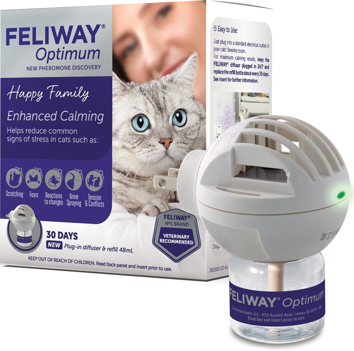 FELIWAY Optimum Enhanced Calming 30 Day Diffuser for Cats
