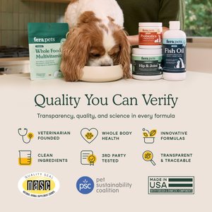 Fera Pets Probiotics with Organic Prebiotics Powder 12 Strain Digestive Health Supplement for Dogs & Cats, 2.56-oz jar