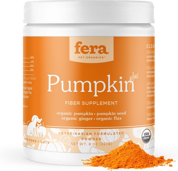 Fera Pets Pumpkin Plus USDA Organic Fiber Support for Dogs & Cats