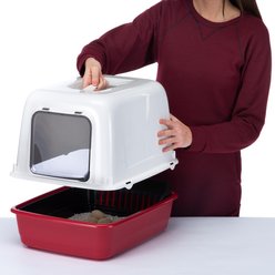 Ferplast Ariel Hooded Litter Box, Red slide 2 of 6