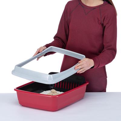 Show full view: Ferplast Ariel Plus Litter Box with Litter Guard, Red slide 3 of 7