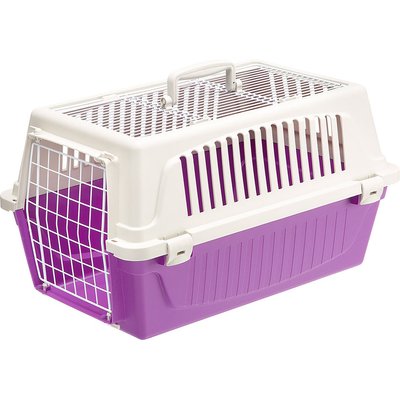 Ferplast Ferplast ATLAS Two Door Top Load Plastic Dog & Cat Carrier, Purple, 22-in