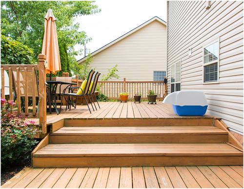 Show full view: Ferplast Cosmic Outdoor Hooded Cat Litter Box, Blue slide 3 of 4