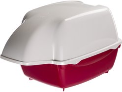 Ferplast Cosmic Outdoor Hooded Cat Litter Box, Red