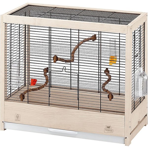 FERPLAST Giulietta 4 Wooden Canary & Finch Bird Cage