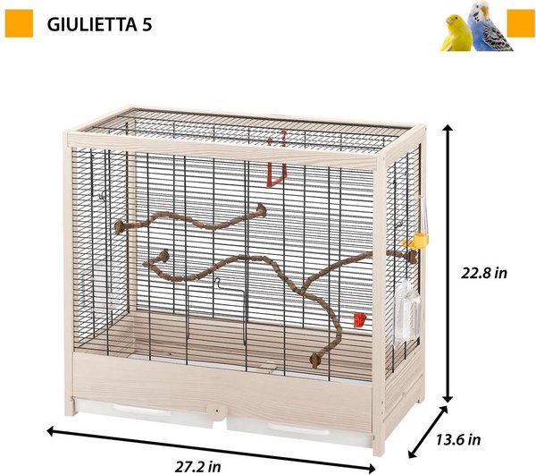 Ferplast Giulietta 5 Wooden Canary & Finch Bird Cage
