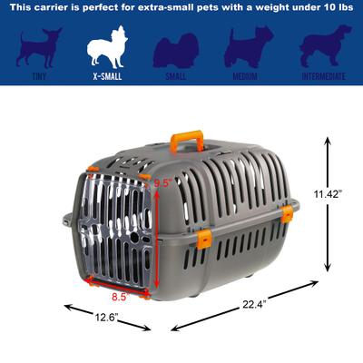 Show full view: Ferplast Jet Value Cat & Dog Carrier, Orange, X-Small slide 5 of 7