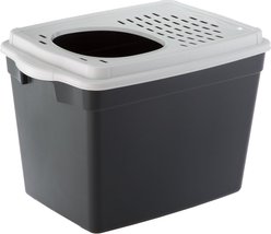 Ferplast "Jumpy" with Top Entrance Cat Litter Box, Black, Large