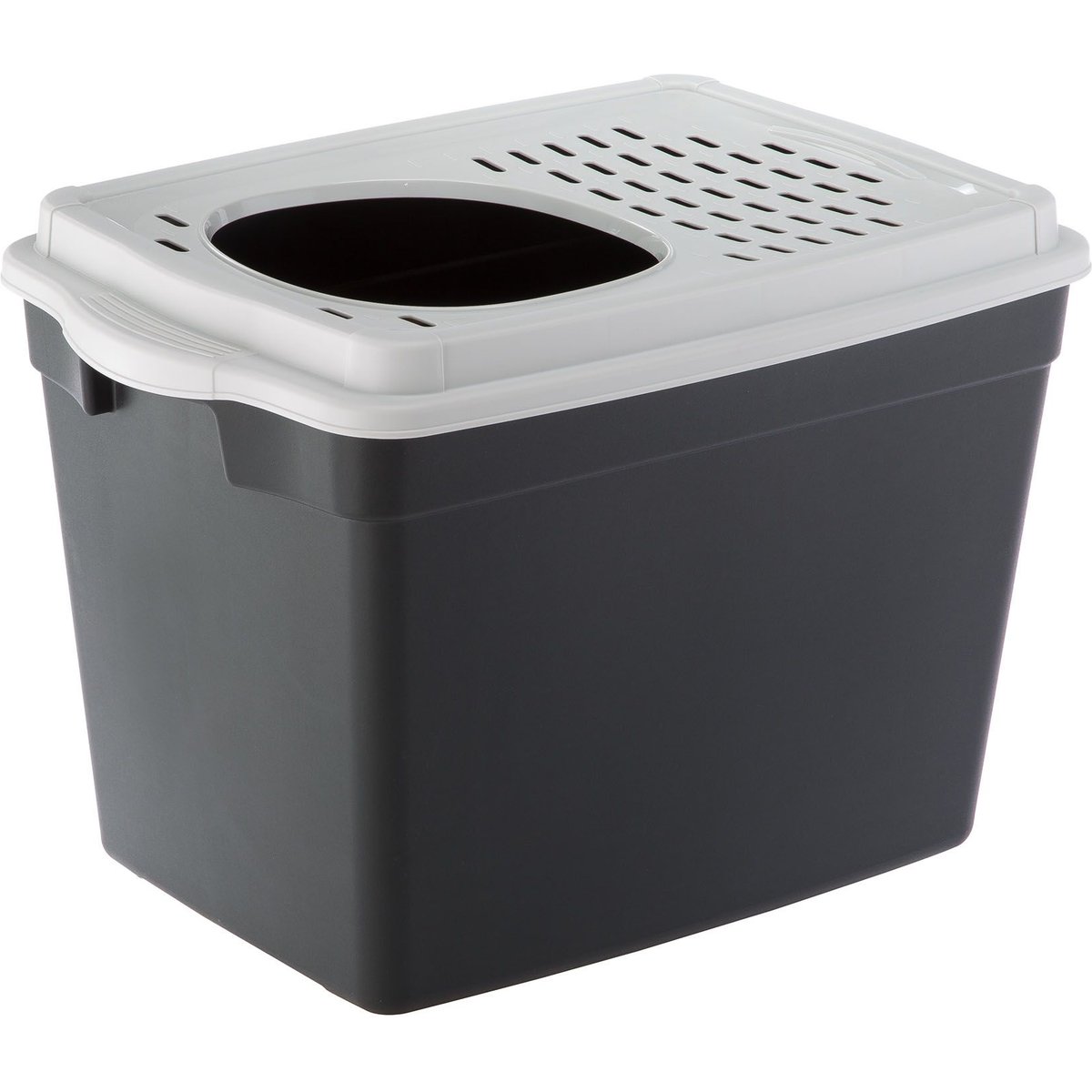Ferplast "Jumpy" with Top Entrance Cat Litter Box, Black, Large