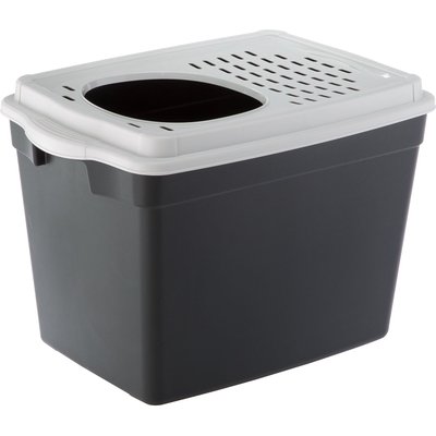 Ferplast Ferplast "Jumpy" with Top Entrance Cat Litter Box, Black, Large
