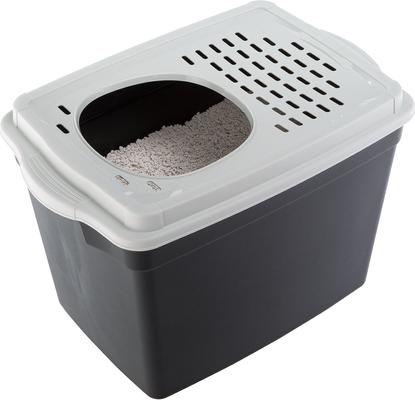 Show full view: Ferplast "Jumpy" with Top Entrance Cat Litter Box, Black, Large slide 3 of 6