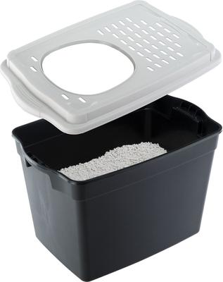 Show full view: Ferplast "Jumpy" with Top Entrance Cat Litter Box, Black, Large slide 5 of 6