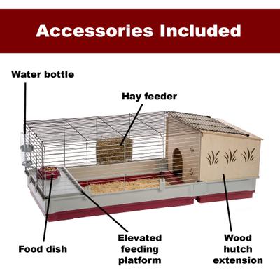 Show full view: Ferplast Krolik 140 Rabbit Cage & Wood Hutch slide 6 of 10
