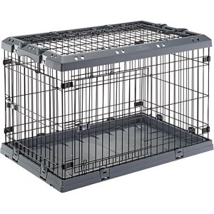 Ferplast Superior Hybrid ECO Dog Crate & Playpen, Gray, 36-in