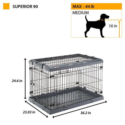 Show full view: Ferplast Superior Hybrid ECO Dog Crate & Playpen, Gray, 36-in slide 9 of 12