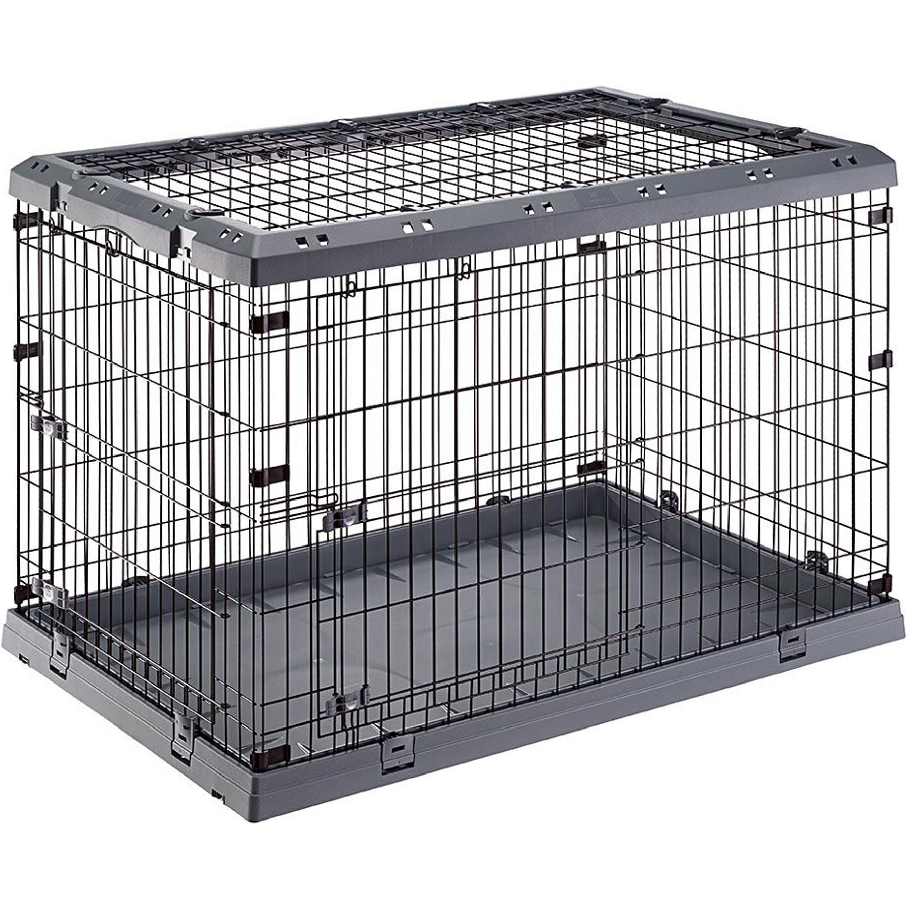Ferplast Superior Hybrid ECO Dog Crate & Playpen, Gray, 48-in
