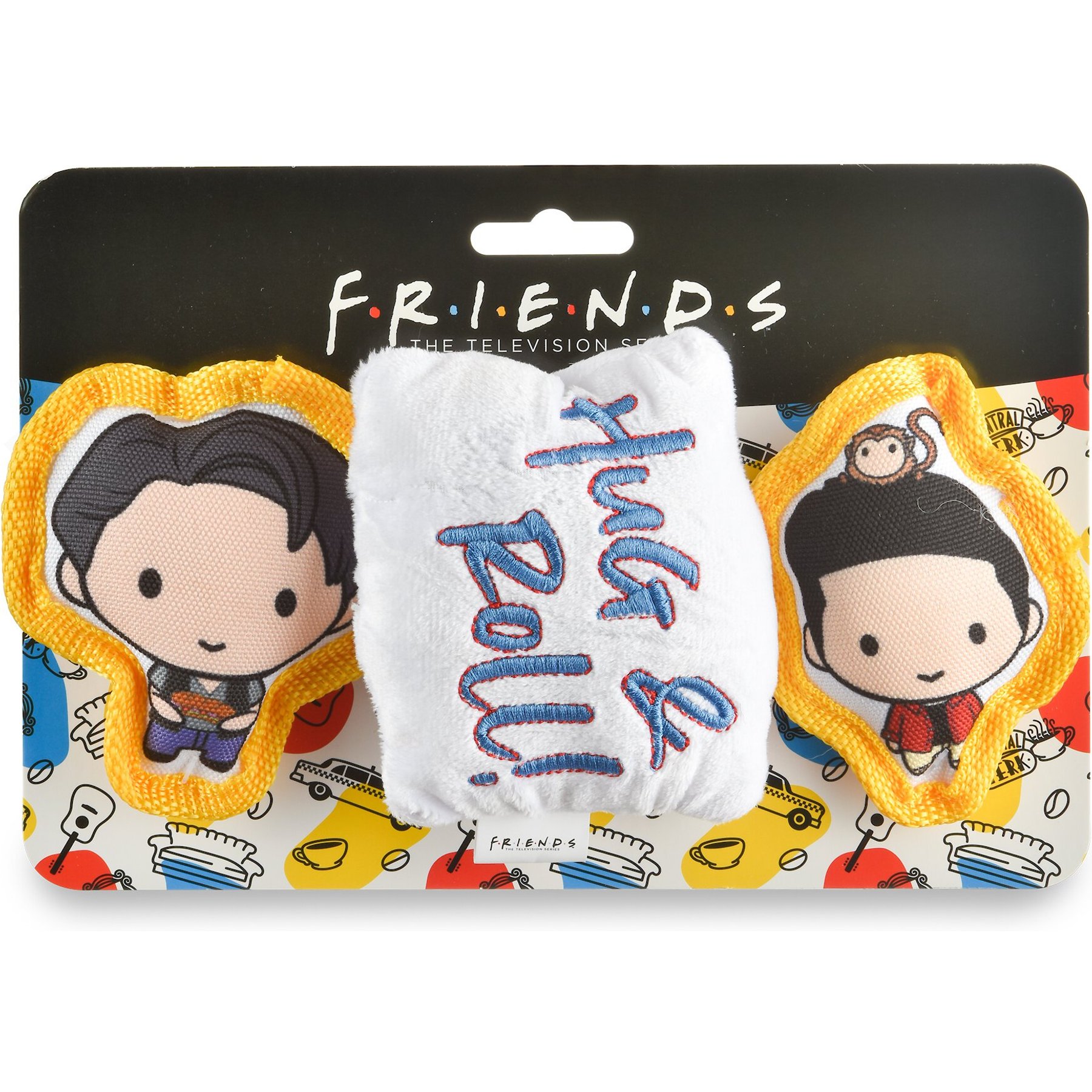 Fetch for Pets Friends V-Day "Hug & Roll" Canvas Squeaky Dog Toy, 3 count