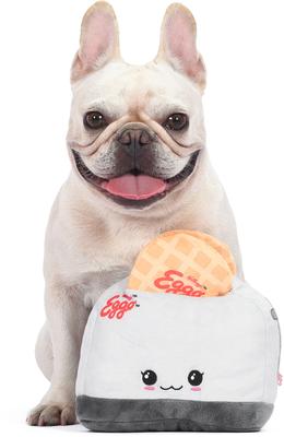 Show full view: Fetch For Pets Kellogg's Eggo Happy Toaster Burrow Plush Squeaky Dog Toy slide 5 of 7