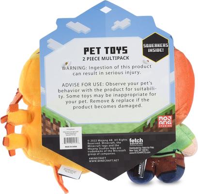 Show full view: Fetch For Pets Minecraft Alex & Gold Axolotl Figure Plush Squeaky Dog Toy, Small, 2 count slide 3 of 5