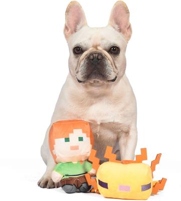 Show full view: Fetch For Pets Minecraft Alex & Gold Axolotl Figure Plush Squeaky Dog Toy, Small, 2 count slide 4 of 5