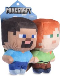 Fetch For Pets Minecraft Steve & Alex Figure Plush Squeaky Dog Toy, Small, 2 count slide 2 of 5