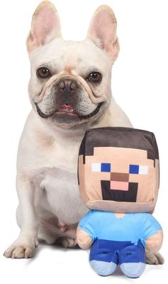 Show full view: Fetch For Pets Minecraft Steve Figure Plush Squeaky Dog Toy, Large slide 4 of 5