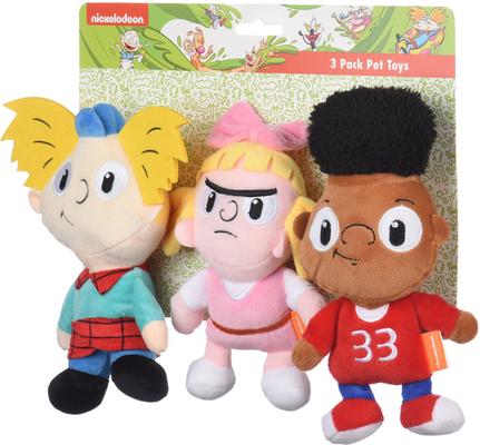 Show full view: Fetch For Pets Nickelodeon Hey Arnold Gerald, Helga & Arnold Squeaky Plush Dog Toys, 3 count slide 2 of 5