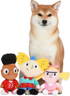 Show full view: Fetch For Pets Nickelodeon Hey Arnold Gerald, Helga & Arnold Squeaky Plush Dog Toys, 3 count slide 4 of 5