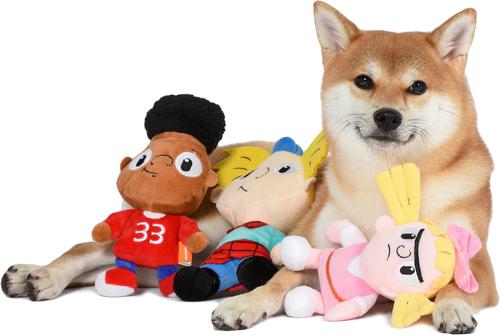 Show full view: Fetch For Pets Nickelodeon Hey Arnold Gerald, Helga & Arnold Squeaky Plush Dog Toys, 3 count slide 5 of 5