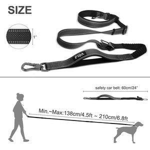 FIDA 6-IN-1 Feature Dog Leash, 6.5-ft long, 1-in wide, Black
