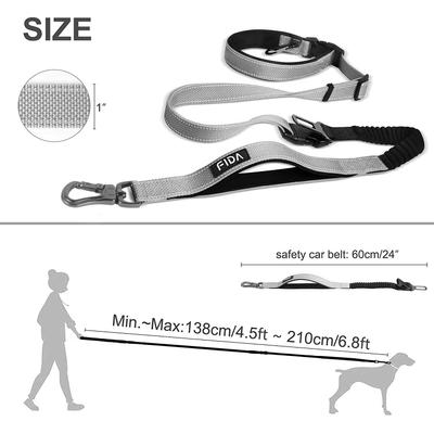 Show full view: FIDA 6-IN-1 Feature Dog Leash, 6.5-ft long, 1-in wide, Grey slide 6 of 9