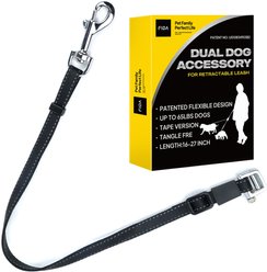 FIDA Double Leader Dog Leash, 2.5-ft long, 3/8-in wide, Black