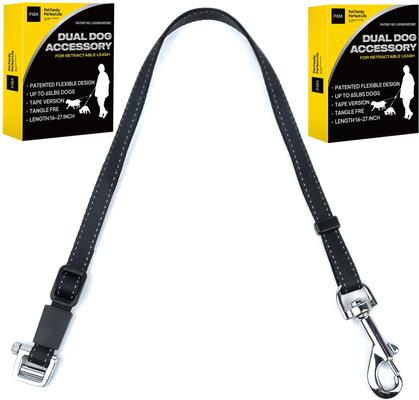 Show full view: FIDA Double Leader Dog Leash, 2.5-ft long, 3/8-in wide, Black slide 6 of 9