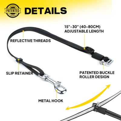 Show full view: FIDA Double Leader Dog Leash, 2.5-ft long, 3/8-in wide, Black slide 3 of 9