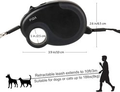 FIDA FD6511A-3 Mini Retractable Dog Leash, X-Small: 10-ft long, 1/4-in wide, Black slide 2 of 5