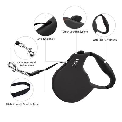 Show full view: FIDA FD92N Retractable Dog Leash, Black, X-Small: 8-ft long slide 2 of 4