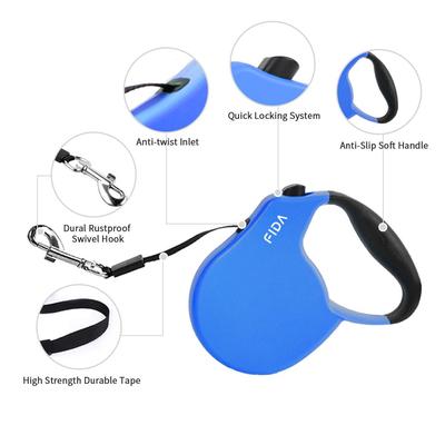 Show full view: FIDA FD92N Retractable Dog Leash, Blue, X-Small: 8-ft long slide 3 of 5