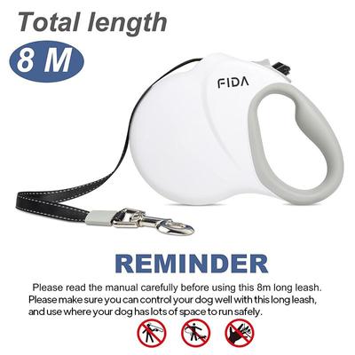 Show full view: FIDA FD9313A-8M Retractable Dog Leash, Large: 26-ft long, White slide 6 of 7