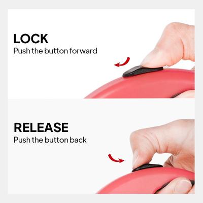 Show full view: FIDA FD94 Mini-25 Mini Retractable Dog Leash, X-Small: 8-ft long, 1/4-in wide, Red slide 3 of 5