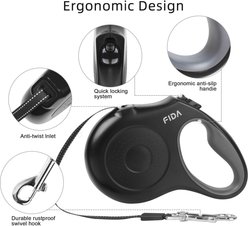 FIDA JFA Retractable Dog Leash, Black, Small: 16-ft long slide 2 of 7