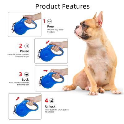Show full view: FIDA JFA Retractable Dog Leash, Blue, Small: 16-ft long slide 5 of 9